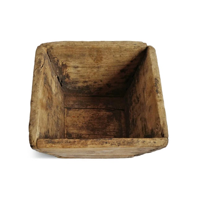 Rustic Vintage Chinese Wood Rice Measurer Box For Sale - Image 3 of 4