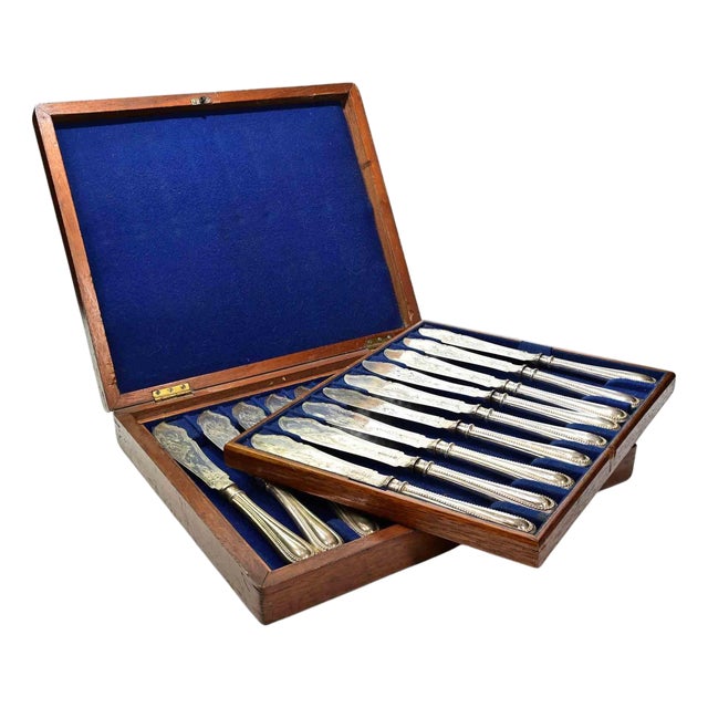 Knives in Sheffield Silver, 1870s, Set of 61 For Sale