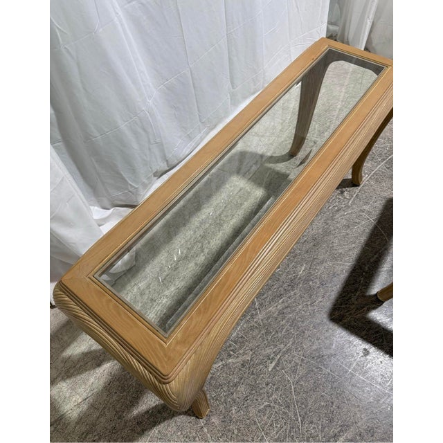 Wood 1970s Mid Century Modern Matching Console and Side Table in the Gabriella Crespi Style For Sale - Image 7 of 12