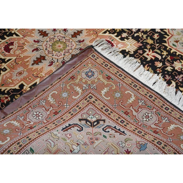 Extremely Fine Persian Tabriz Wool & Silk Rug 5'0" X 6'0" For Sale - Image 9 of 10