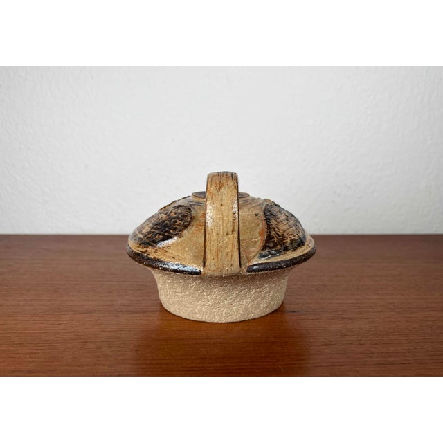Mid-Century Modern Danish Studio Pottery Mushroom Candleholder in Stoneware by Haico Nitzsche for Søholm, 1960s For Sale - Image 9 of 18