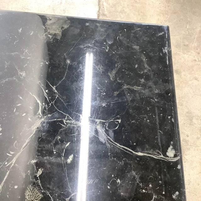 Vintage Nero Marquina Marble Coffee Table For Sale - Image 10 of 12