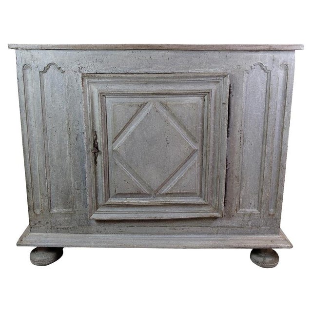 Food Cabinet Painted in Grey, 1720s For Sale - Image 9 of 9