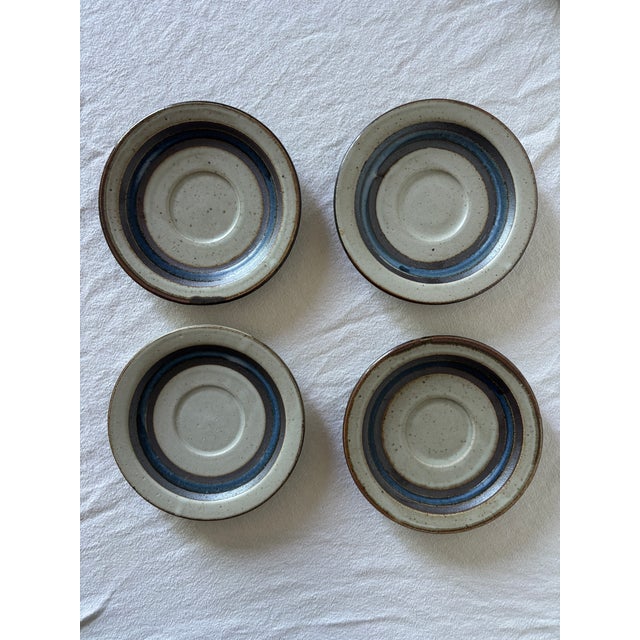 Mid-Century Modern 1970s Otagiri Horizon Stoneware Teacups and Saucers Set- 8 Pieces For Sale - Image 3 of 10