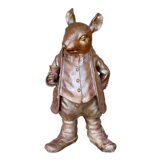 Vintage Boho Patinated Cast Iron Mouse For Sale