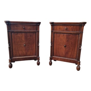 19th Century Lombardy Walnut Nightstands, 1850s, Set of 2 For Sale