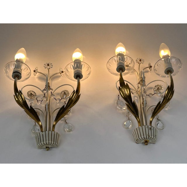Brass and Glass Sconces from Vereinigte Werkstätten, 1960s, Set of 2 For Sale - Image 4 of 18