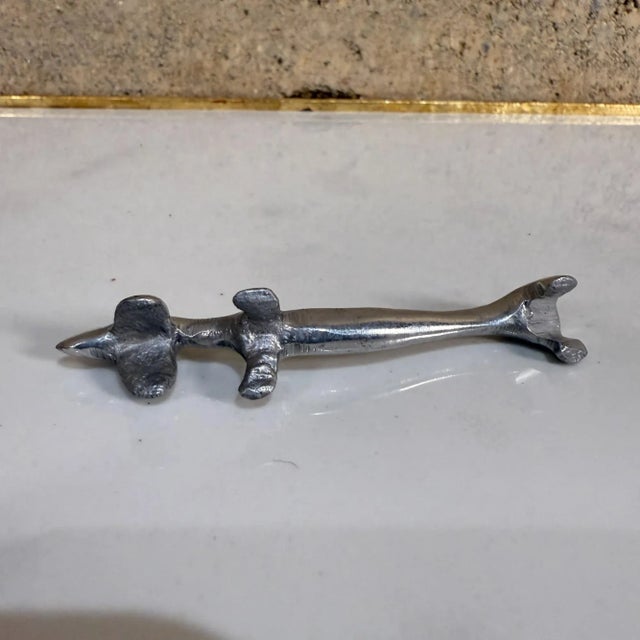 1960s Set of Five Italian Vintage Silver-Plated Dachshund Dog Knife Rest Mid-Century For Sale - Image 5 of 9
