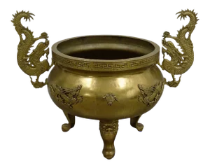 Antique Chinese Bronze Dragon Temple Incense Burner