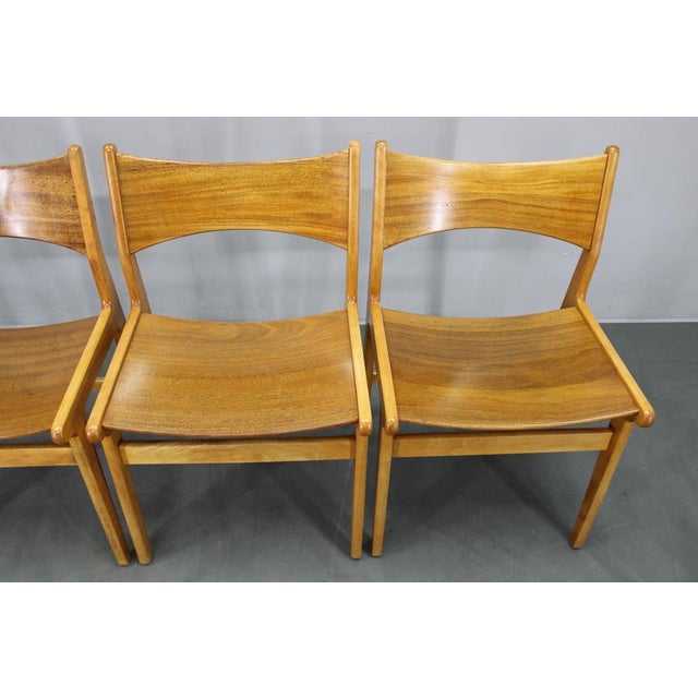 Mid-Century Danish Dining Chairs in Afzélie and Beech, 1960s, Set of 4 For Sale - Image 4 of 18
