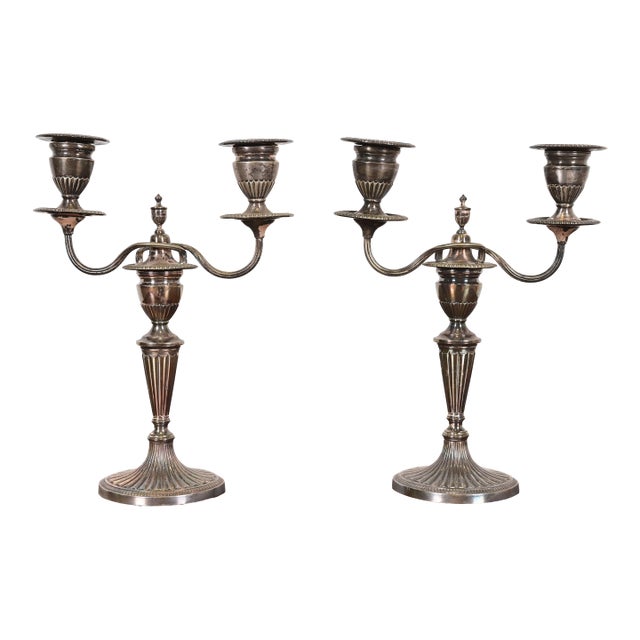 Tiffany & Co. Antique Victorian Silverplate Two-Arm Candelabras, Pair For Sale