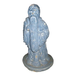 Vintage 1988 Sandstone Concrete Power Blue Father Christmas With Sack For Sale