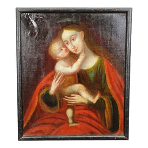 Oil Painting Miraculous Image of Insbruck Maria With Child After Cranach