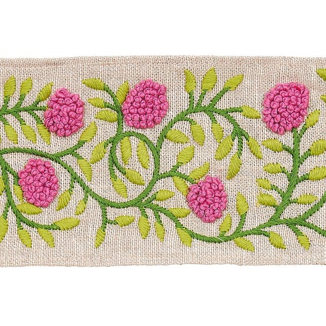 With a winding, embroidered floral design accentuated by French knots, Ashoka Tape adds an element of handcrafted beauty...