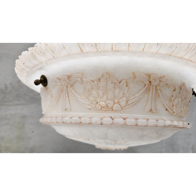 Stone Art Deco Alabaster Chandelier, 1920s For Sale - Image 7 of 8