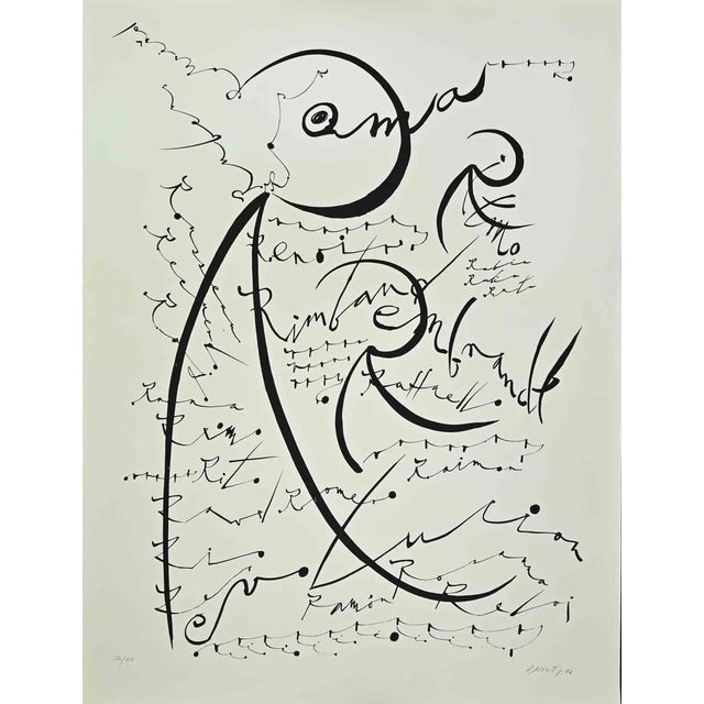 Rafael Alberti, Letter R, Lithograph, 1972 For Sale