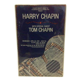 1981 Harry Chapin Purdue University Concert Poster For Sale