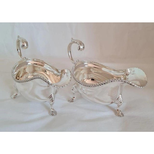 Antique Sterling Silver Sauce Boats from Stokes & Ireland, 1912 For Sale - Image 3 of 12
