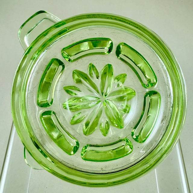 Glass 1930s Uranium Glass Citrus Reamer or Juicer For Sale - Image 7 of 9