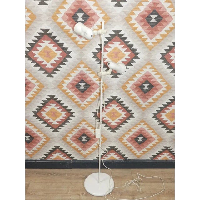 Mid-Century Modern Filigree White Metal Studio Floor Lamp from Hustadt Leuchten, 1980s For Sale - Image 3 of 12