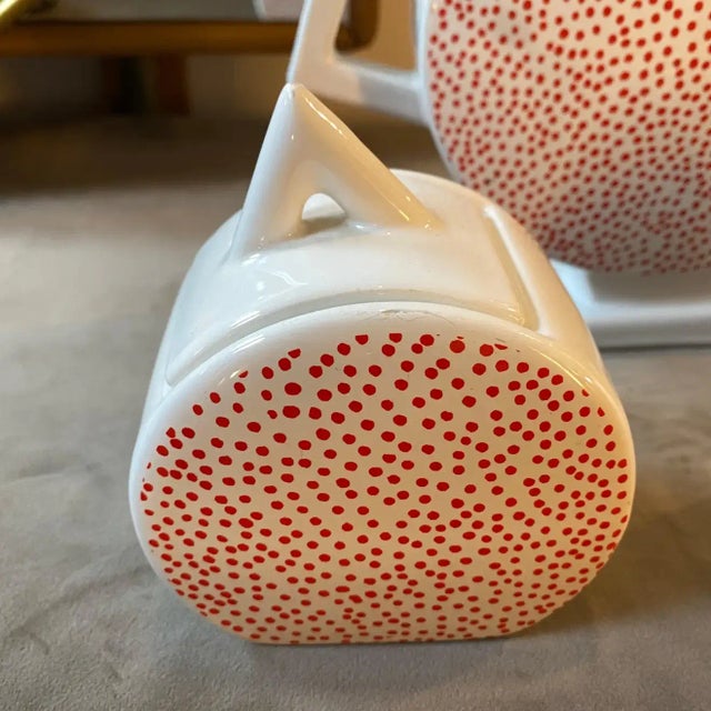 Memphis 1980s Memphis Milano White and Red Ceramic Tea Set by Mas For Sale - Image 3 of 10