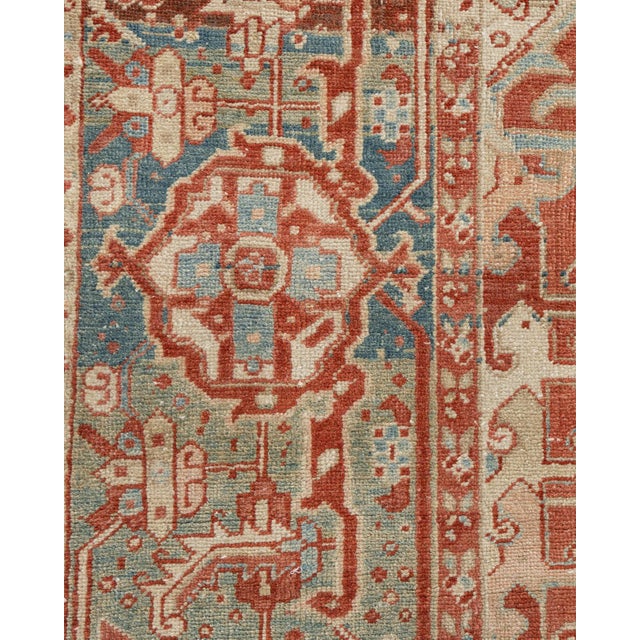 1940s Vintage Circa 1940 Heriz Rug 9ft 1in X 12ft 6in For Sale - Image 5 of 17