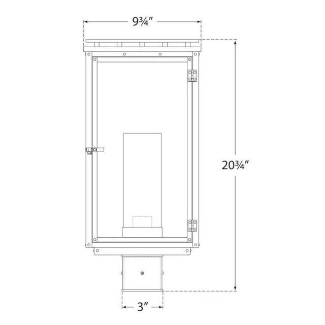Modern Chapman & Myers for Visual Comfort Signature Cheshire Post Light in Aged Iron with Clear Glass For Sale - Image 3 of 3