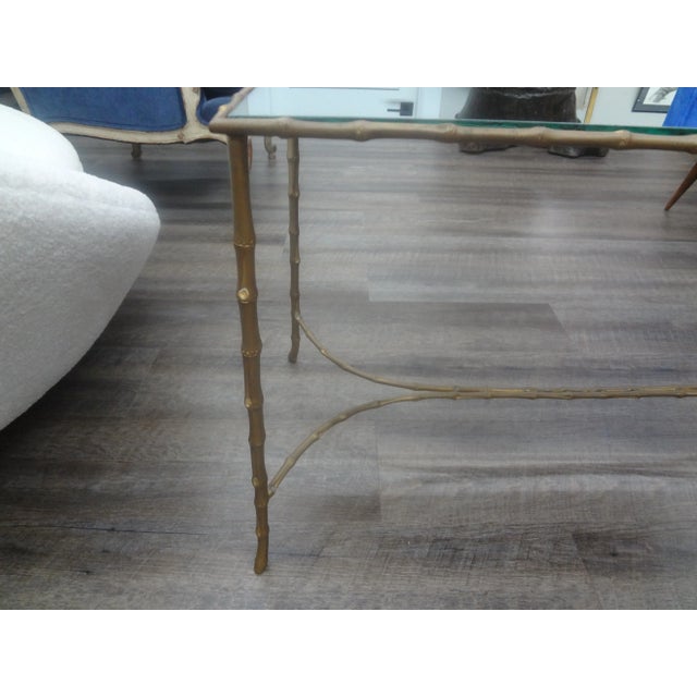 Bronze 1940s French Maison Baguès Bronze and Mirror Coffee Table For Sale - Image 8 of 12