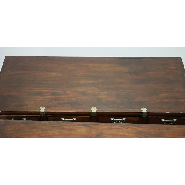 Brown Antique Korean Elmwood Stacking Chest With Brass Fittings, Late Joseon Dynasty, Circa 1890–1910 For Sale - Image 8 of 12