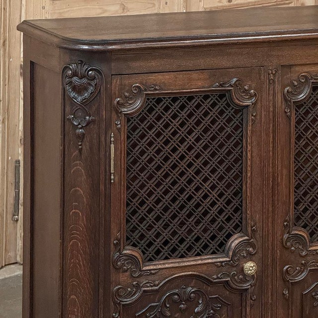 Early 20th Century Antique Liegoise Louis XIV Credenza With Lattice Doors For Sale - Image 5 of 17