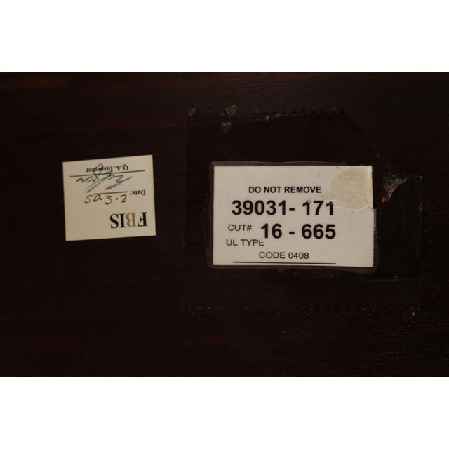 Thomasville 'Bogart" Art Deco Style Mahogany Glass Top Round Coffee