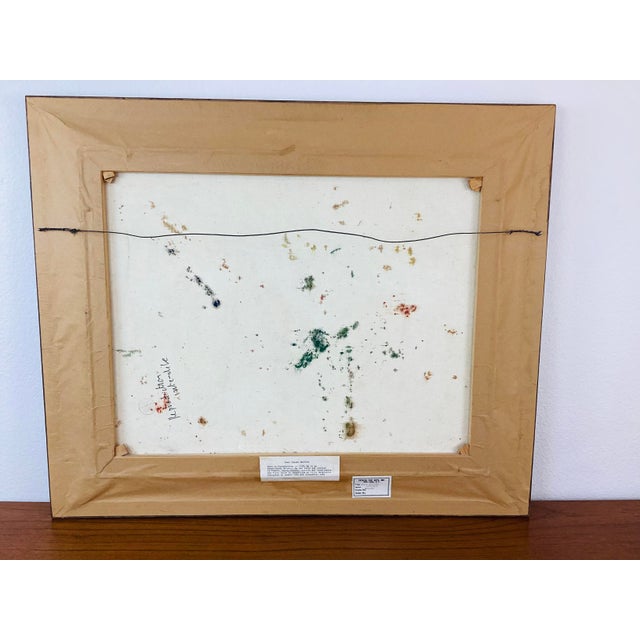 Vintage 1960s Original Abstract Lanscape Framed Art Painting by Jean Claude Mayodon For Sale - Image 9 of 11