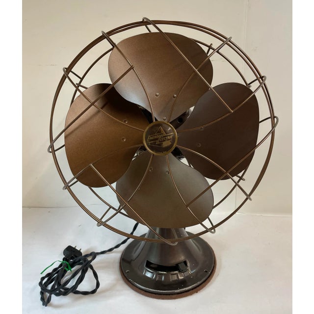 Brown 1949 Emerson 3 Speed Oscillating Electric Fan -Restored For Sale - Image 8 of 8