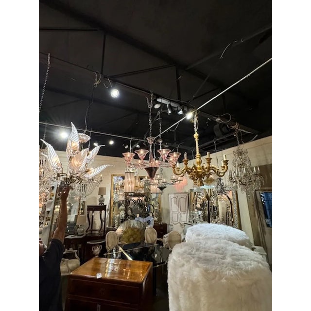 Modern Pink Murano 8-Arm Glass Chandelier For Sale - Image 3 of 6