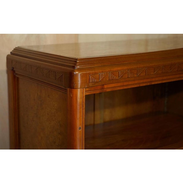 Wood French Art Nouveau Burr Walnut Bookcase by Leon Jallot For Sale - Image 7 of 18