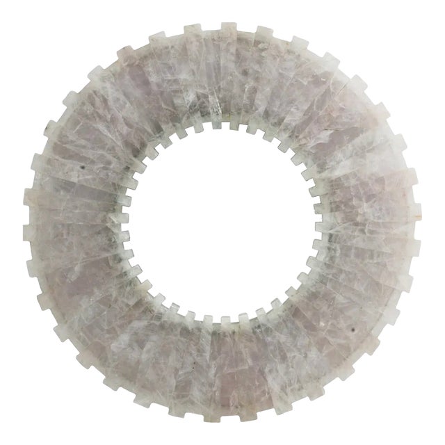 Modern Designer Sunburst Rock Crystal Mirror For Sale