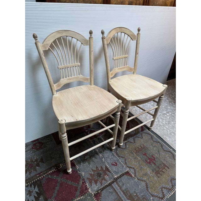 Sunrise Home French Provincial Counter Stools, Pair For Sale - Image 4 of 14