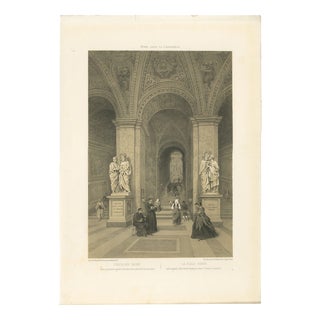 Benoist, The Holy Staircase (Scala Santa), Rome Sacred Interior Scene, 1868, Print For Sale