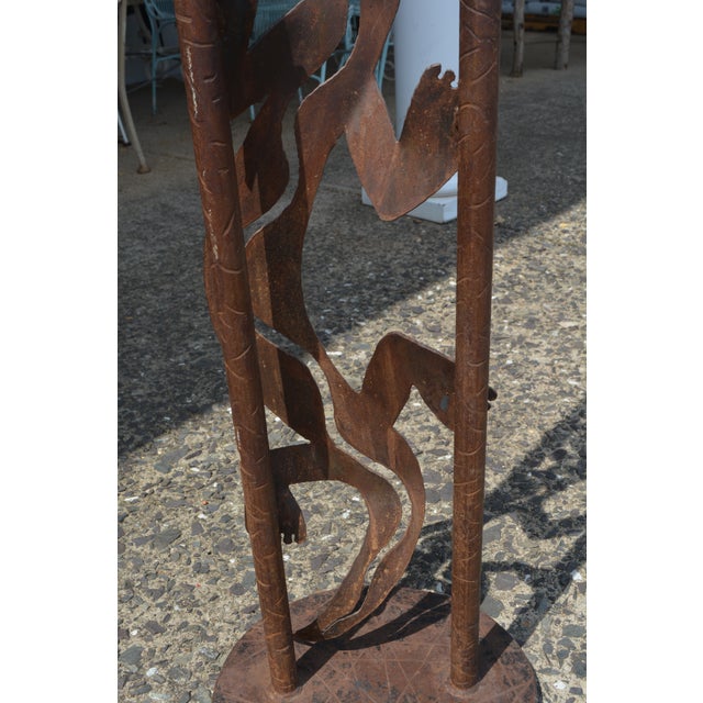 1970s Southwest Brown Iron & Metal Hand Crafted Lizards Tall Floor Lamp - Signed DKR For Sale - Image 17 of 18