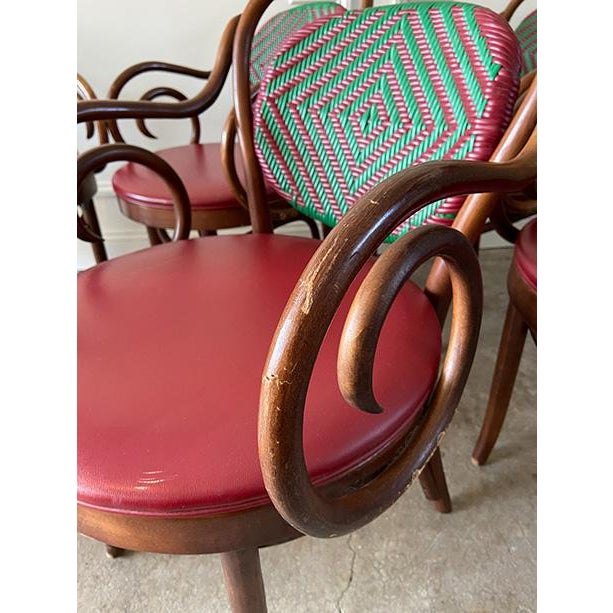 1990's Cafe Armchairs by Shelby Williams Industries in the Style of Micheal Thonet , Set of 8 For Sale - Image 13 of 17
