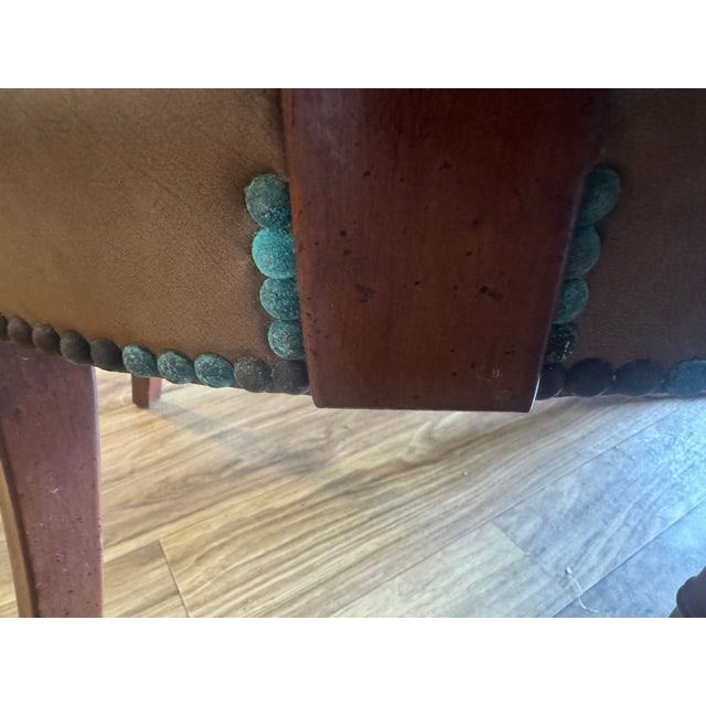Animal Skin Vintage Barnard & Simonds Leather Table & Matching Chairs For Sale - Image 7 of 9