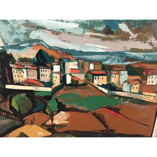 Green Signed Mid-Century Seriagraph on Board by Maurice De Vlaminck For Sale - Image 8 of 11
