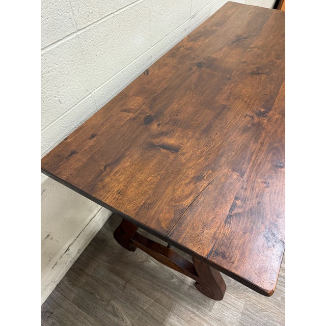 Vintage Spanish Colonial Style Writing Desk Library Table For Sale - Image 11 of 18
