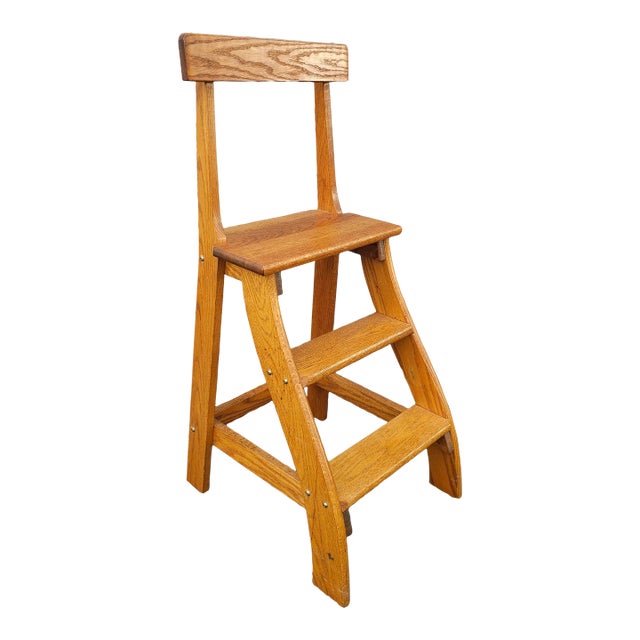 Putnam Rolling Ladder Oak Library Steps Ladder For Sale
