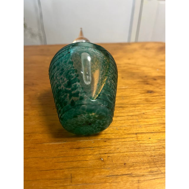 Glass Vintage Multi Chamber Aqua Green Hand Blown Art Glass Perfume Bottle For Sale - Image 7 of 10