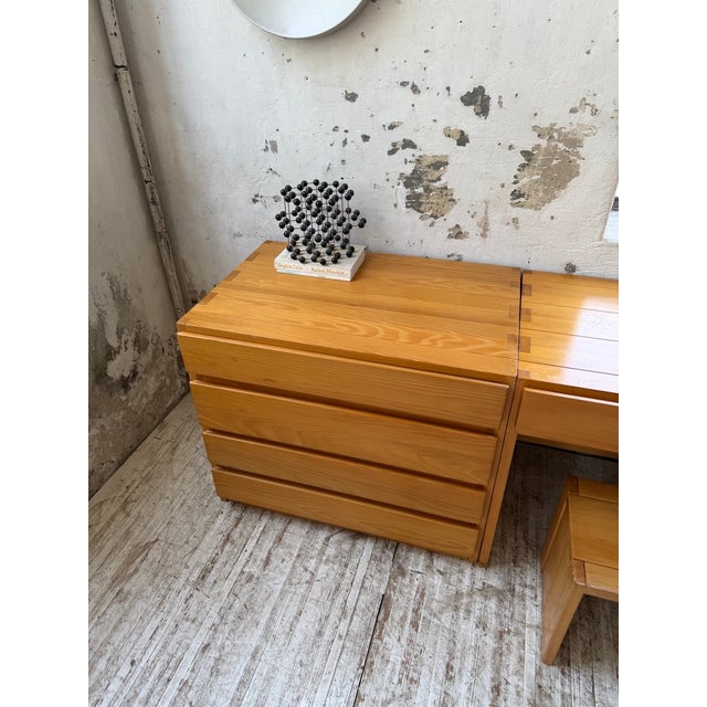 Savoie Desk, Chest of Drawers and Stool in Pine from Maison Regain, 1970s, Set of 4 For Sale - Image 12 of 18