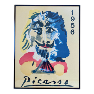 Vintage Pablo Picasso "Portraits Imaginaires" Musketeer Lithograph Poster