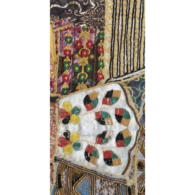 Large Antique Central & South Asian Embroidered Patchwork Textile Quilt, 7'10" X 7'5" For Sale - Image 10 of 12
