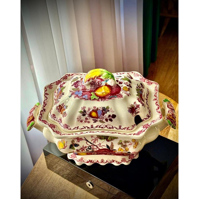 Vintage Red Fruit Basket Lidded Soup Tureen from Mason's Ironstone, England, 1950s For Sale - Image 18 of 18