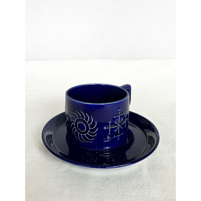 Vintage Portmeirion Totem Coffee Service in Deep Blue Ceramic by Susan Williams-Ellis, 1966, Set of 15 For Sale - Image 15 of 18